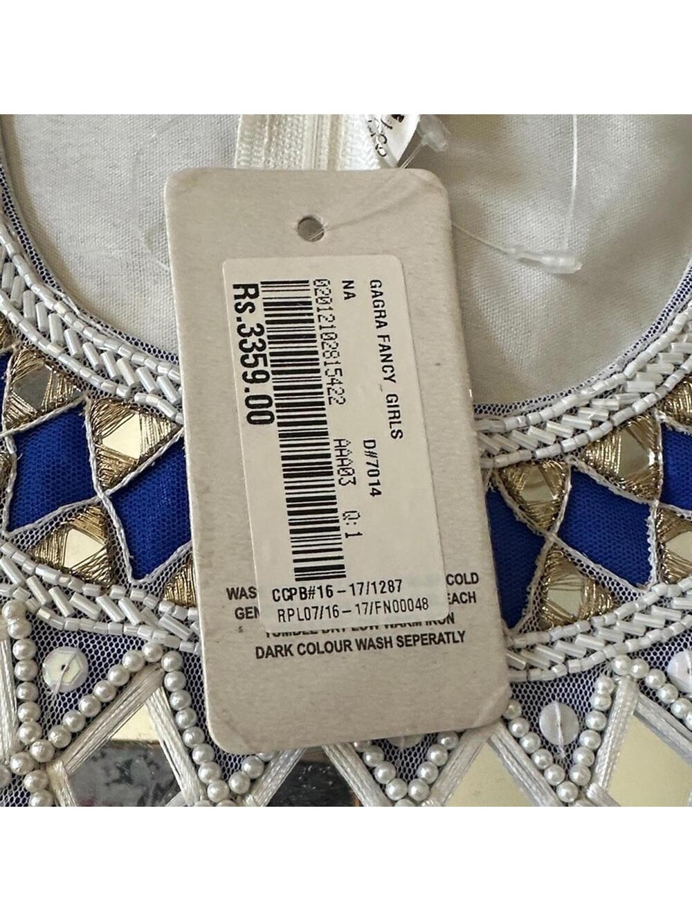 Girls Blue Silver Embroidered Indian Dress BNWT Size 8 10 - Picture 5 of 8